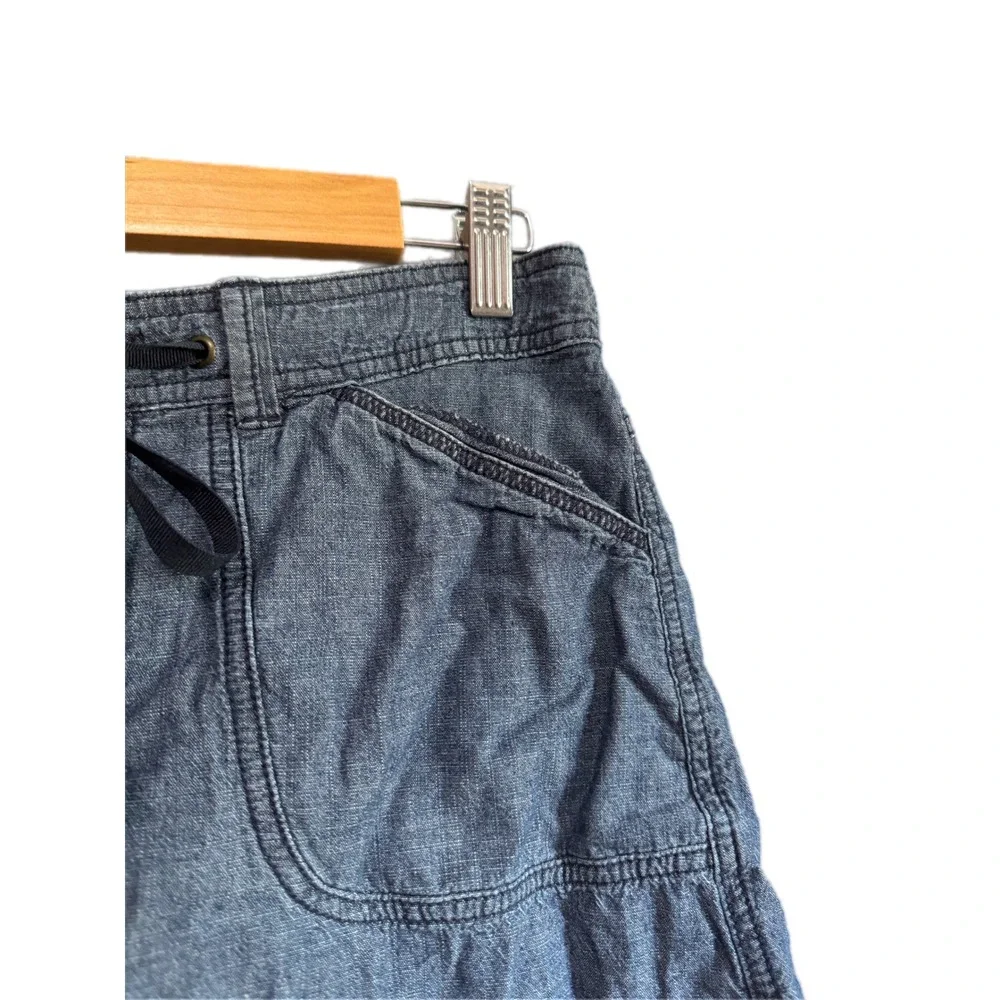 White Stag Chambray Skirt Womens 4‎ Excellent Cotton Drawstring Utility A-Line